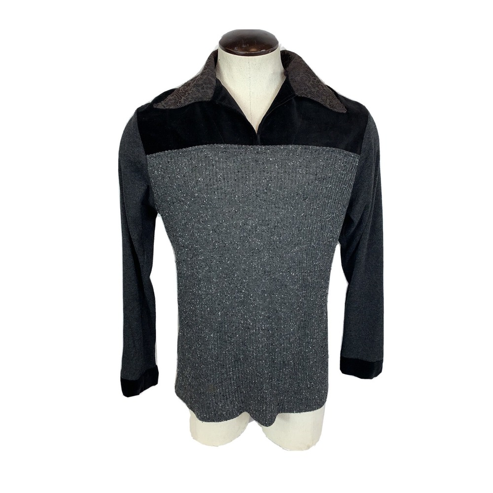 Vtg Paul Gallo San Francisco V-Neck‎ Collard Shirt Mens Large.
